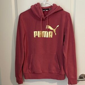 Puma Maroon Hoodie with Gold Emblem